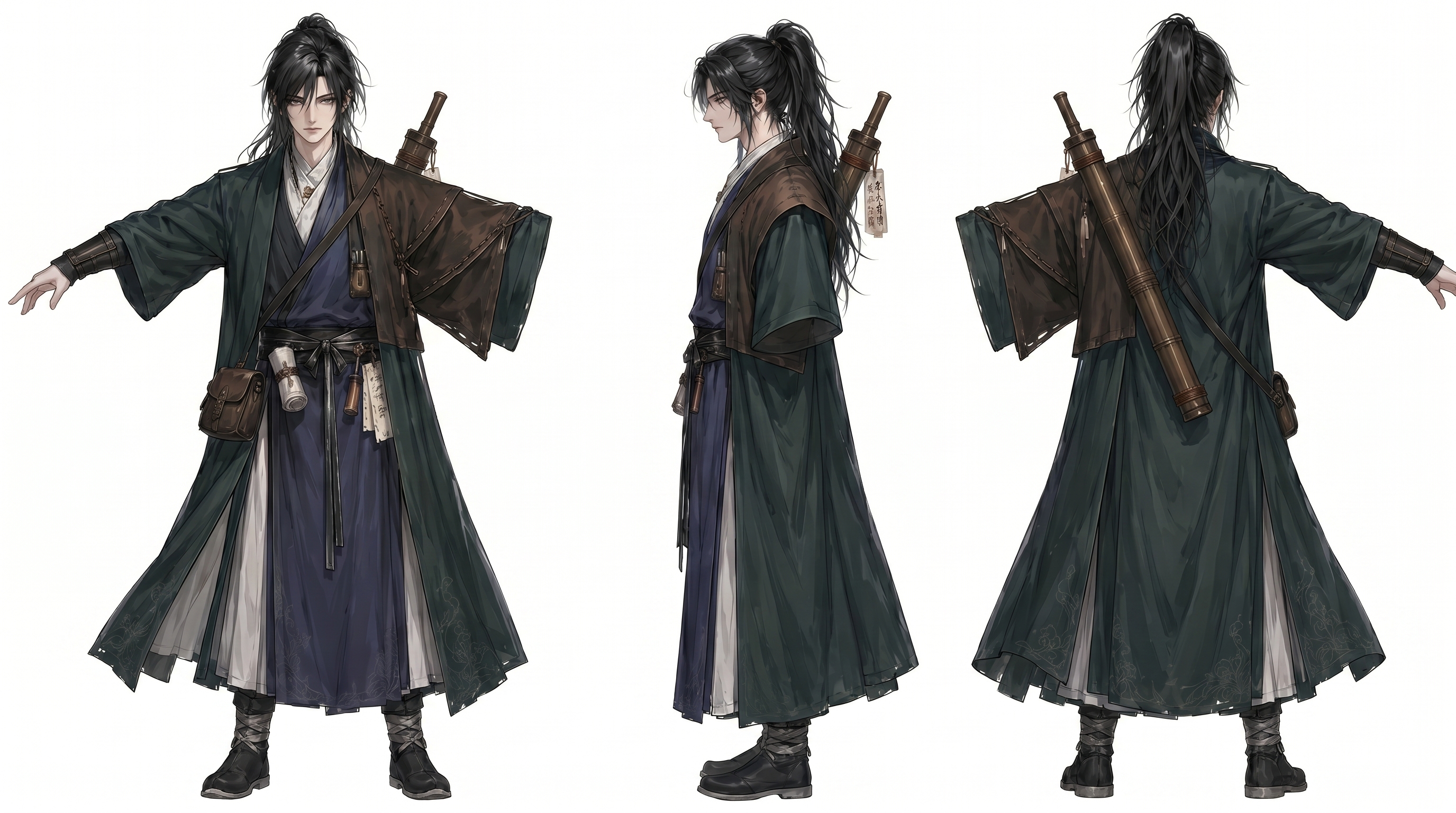 武侠角色三视图