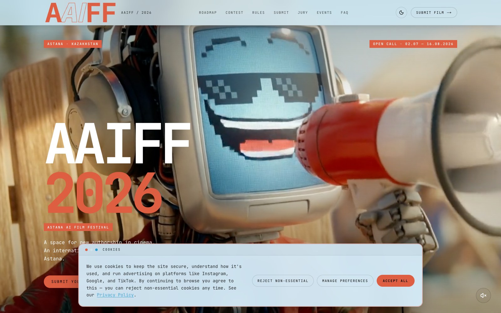 Astana AI Film Festival 官方网站截图