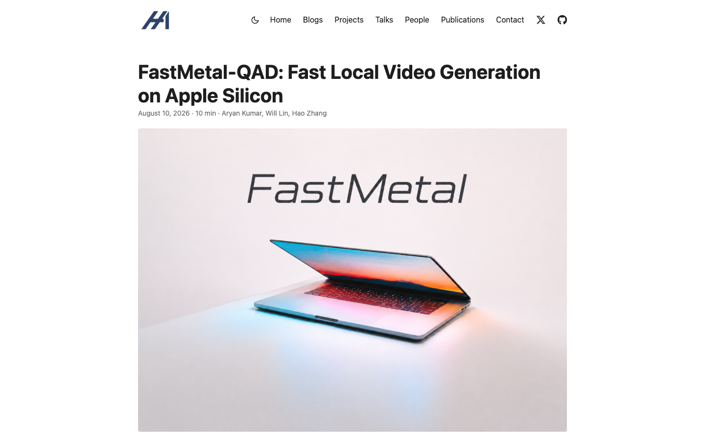 FastMetal 在 Apple Silicon 本地生成视频的官方技术文章